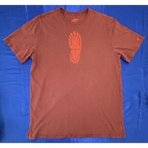 EMS Eastern Mountain Sports T-Shirt Men's XL Brown Orange Organic Cotton - Boot